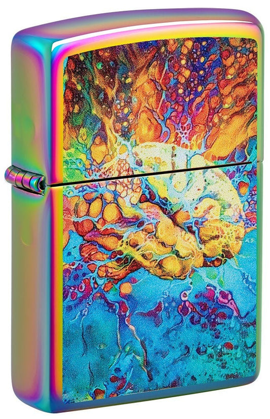 Zippo Psychedelic Brain Design, Spectrum Finish Windproof Lighter #49787