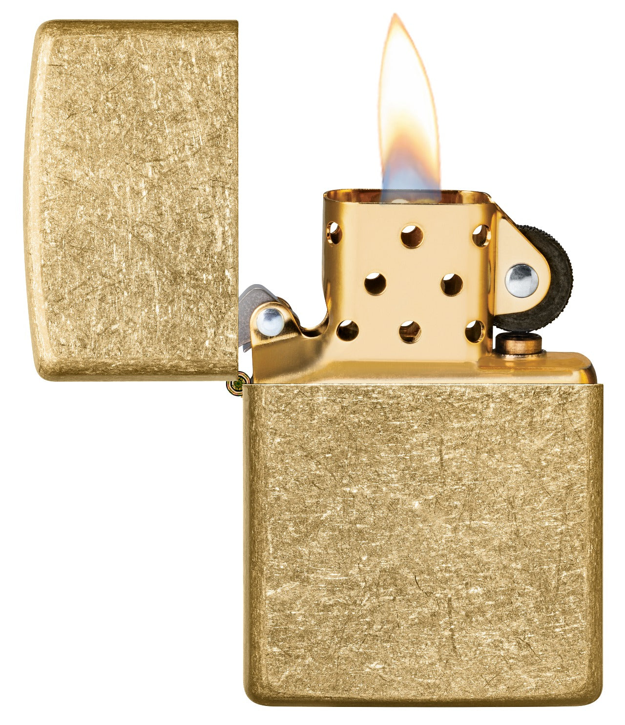 Zippo Tumbled Brass Base Model, Windproof Lighter #49477