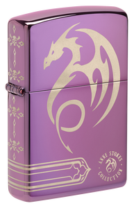 Zippo Anne Stokes Dragon Design, High Polish Purple Lighter #48574