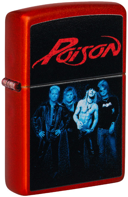 Zippo Poison Rock Band, Metallic Red Finish Lighter #48206