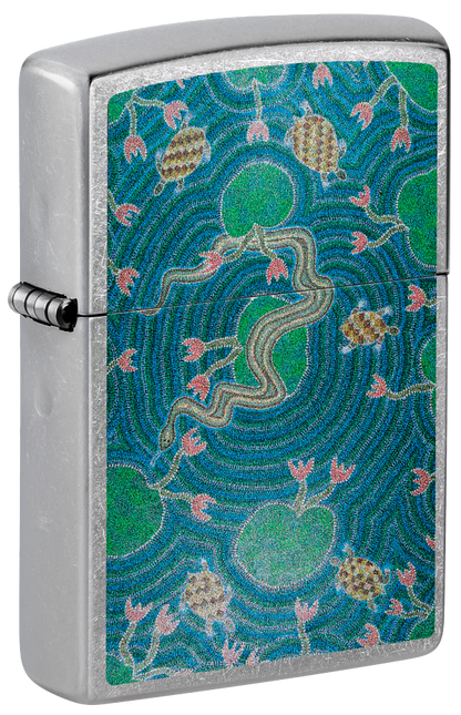 Zippo John Smith Gumbula Turtles Design, Street Chrome Lighter #48626