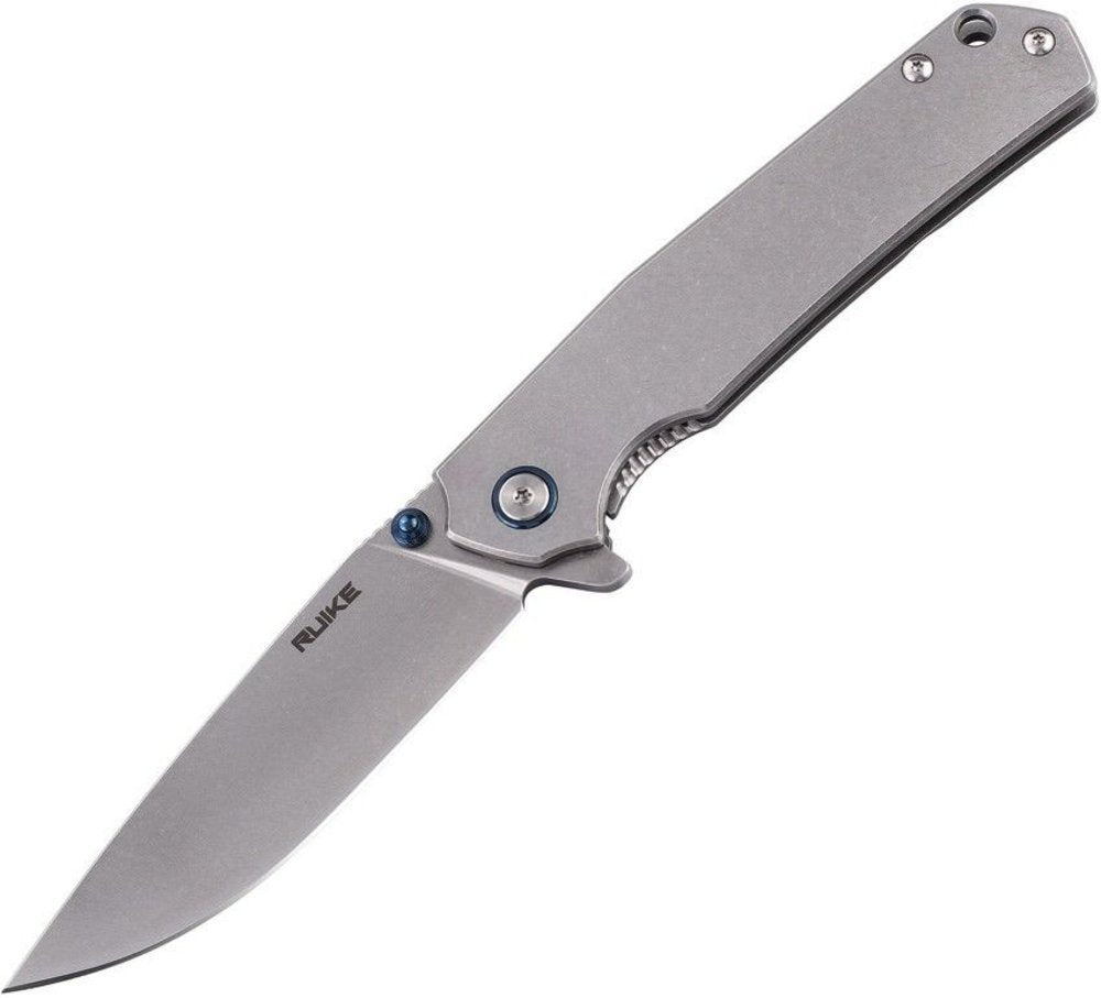 Ruike Folding Knife, Stonewashed, Frame Lock, EDC Pocket Knife #P801SF