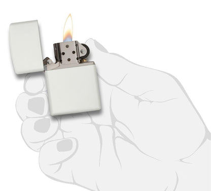 Zippo Classic White Matte, Good For Customization Genuine Windproof Lighter #214