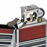 Zippo Steel And Wood Pipe Lighter, High Polish Chrome, Windproof #28676