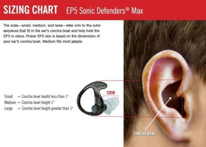 SureFire EarPro Sonic Defenders Max, Black, Small, w/Lanyard, Bag #EP5-BK-SPR-BG