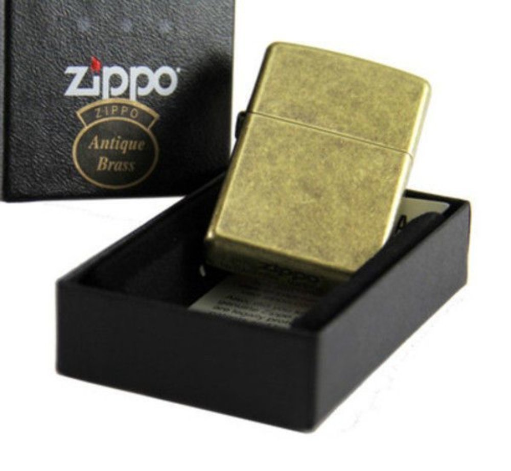 Zippo Antique Brass Rustic Classic Design, Genuine Windproof Lighter #201FB