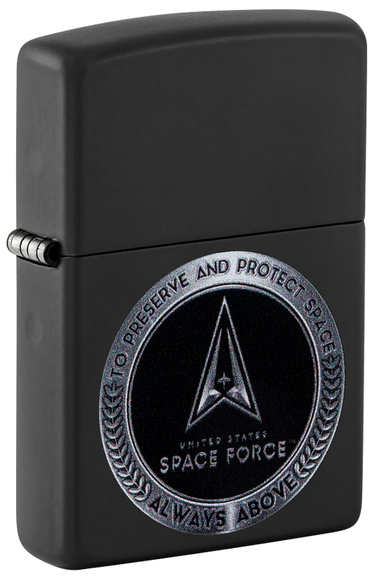 Zippo USA Space Force Logo Design, Black Matte Lighter #48548