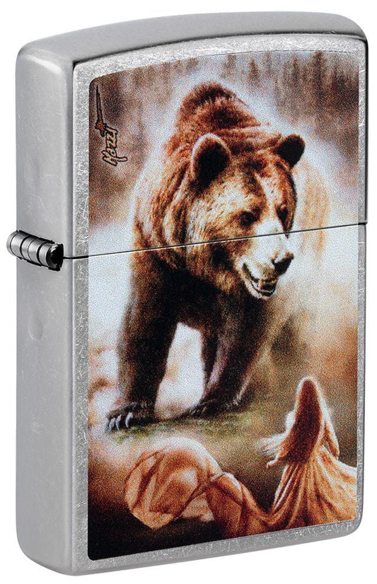 Zippo Mazzi Bear Design, Street Chrome Lighter #48330