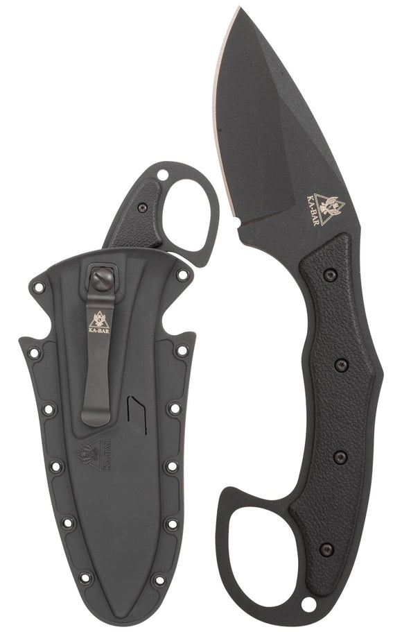 KA-BAR TDI Pocket Strike Fixed Blade Knife, AUS 8A Stainless Steel, Sheath #2491