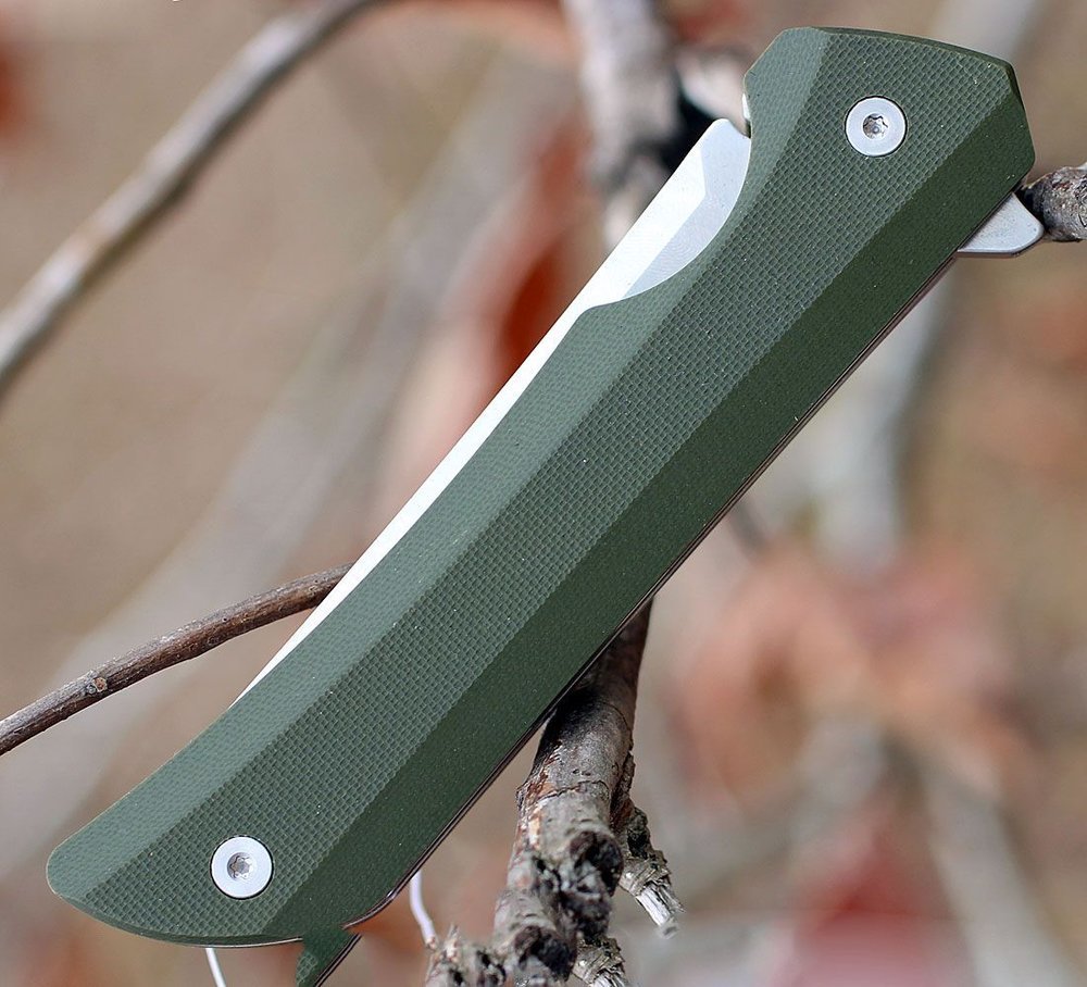 Ruike Hussar, 3.75" Blade, Liner-lock Folding Pocket Knife, Green #P121G