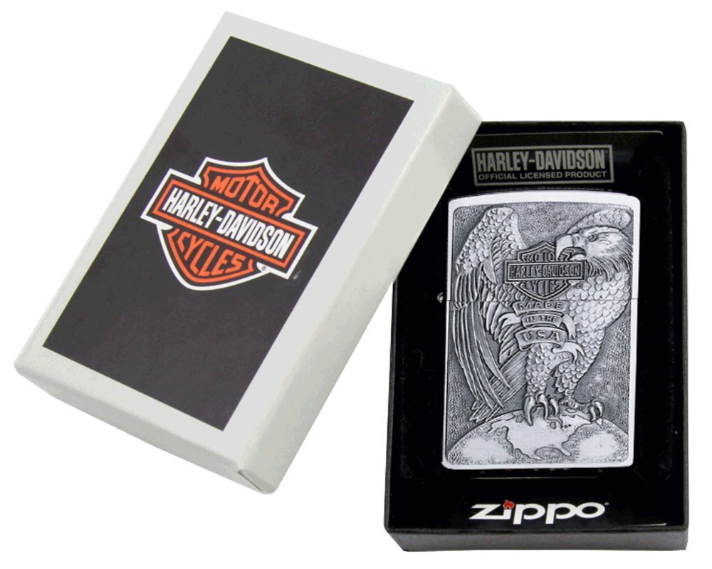 Zippo Harley Davidson Eagle & Globe Emblem Genuine Windproof Lighter #200HD.H231