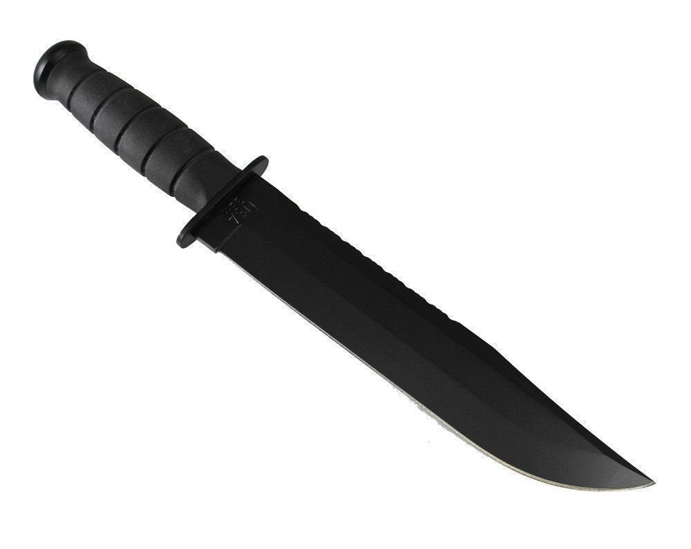 Ka-Bar Big Brother Fixed Blade Knife, KRTN Handle, Black Leather Sheath #2211