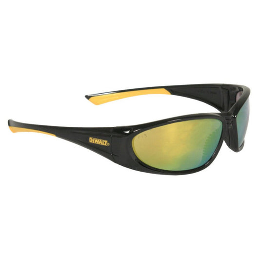 DeWalt Gable Safety Glasses, Black/Yellow Frame, Yellow Mirror Lens #DPG98-YD