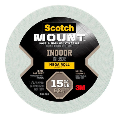 3M Scotch Indoor Double Sided Mounting Tape Mega Roll 3.75 x 350" #110H-LONG-DC