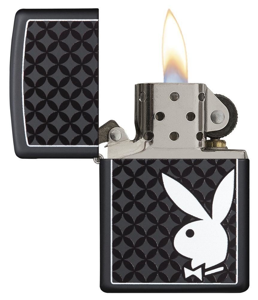 Zippo Playboy Bunny Logo Lighter, Black Matte #29578