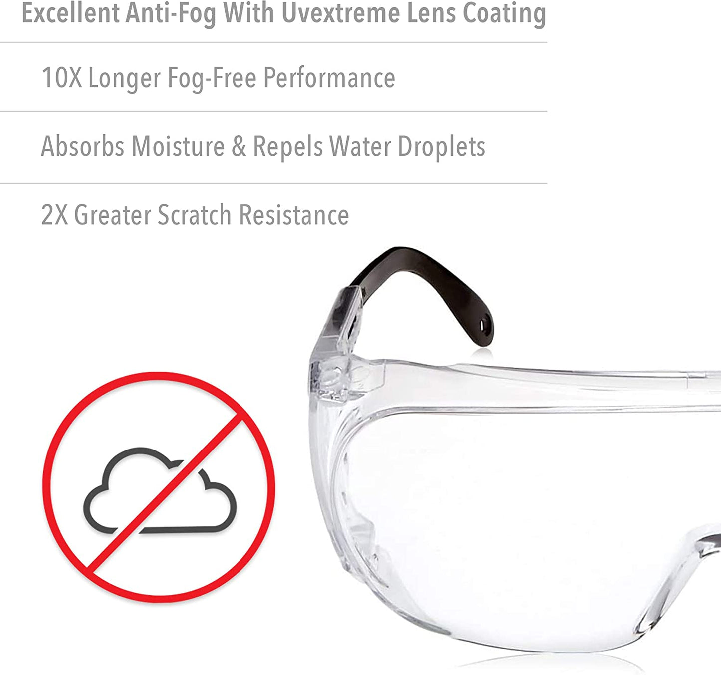 Honeywell UVEX Ultra-Spec 2000 Safety Glasses, Clear Anti-Fog Lens #S0250X