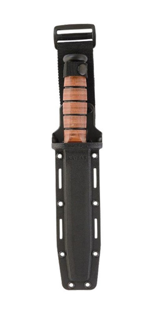 KA-BAR USMC Fighting/Utility Knife, GFN Hard Sheath, Serrated Edge #5018