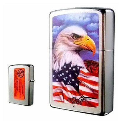 Zippo Lighter Claudio Mazzi, Freedom Watch, USA American Flag, w/Eagle #24764