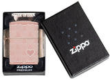 Zippo Heart Design, Laser 360° High Polish Rose Gold Lighter #49811