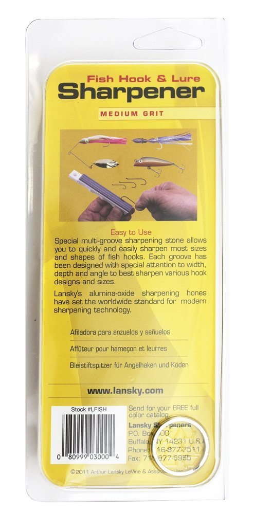 Lansky Fish Hook Sharpener, Multiple Hook Sizes + Key Ring Included #LFISH