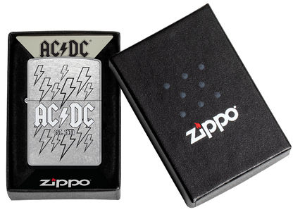 Zippo AC/DC Lightning Bolt Design, Street Chrome Lighter #48641