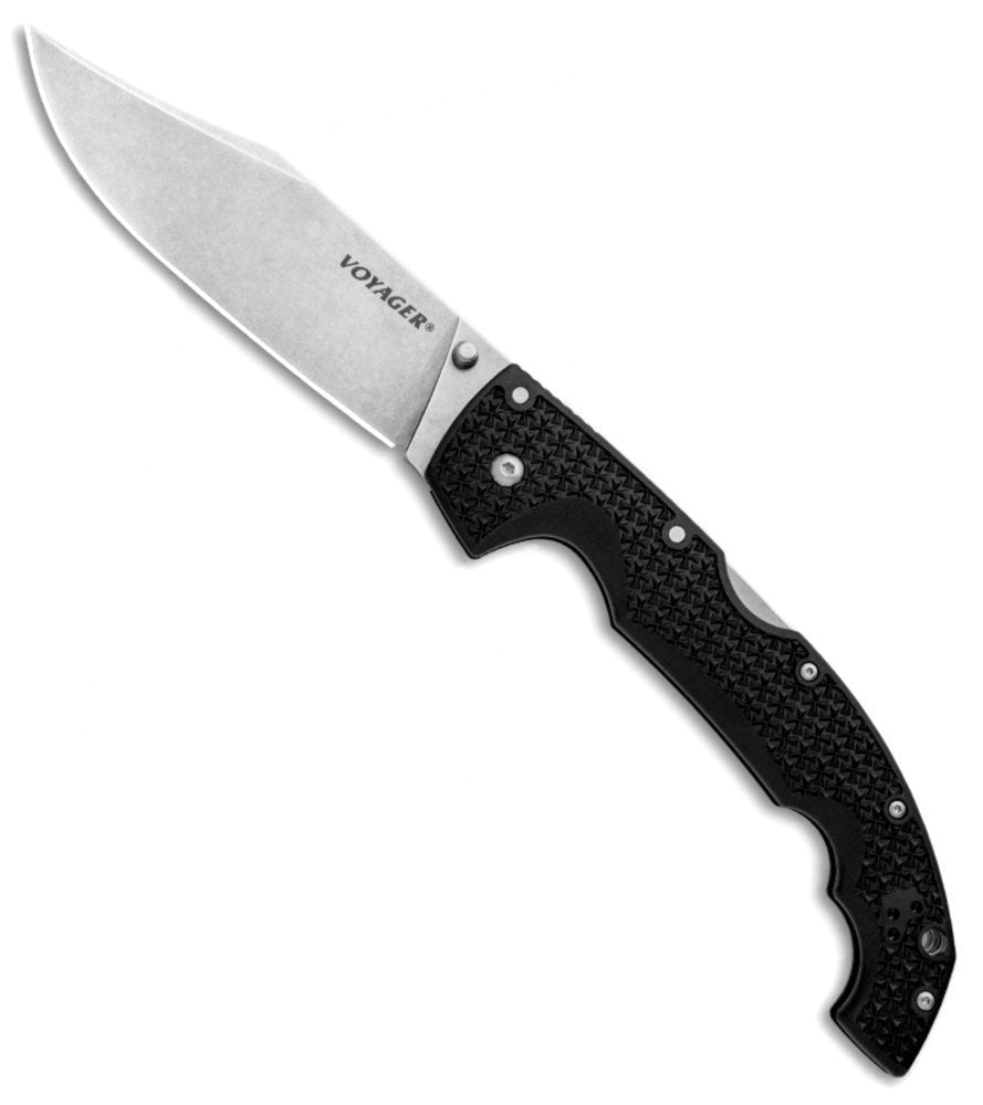 Cold Steel Voyager Extra Large Folding Knife, Plain Edge, Griv-Ex Handle #29AXC
