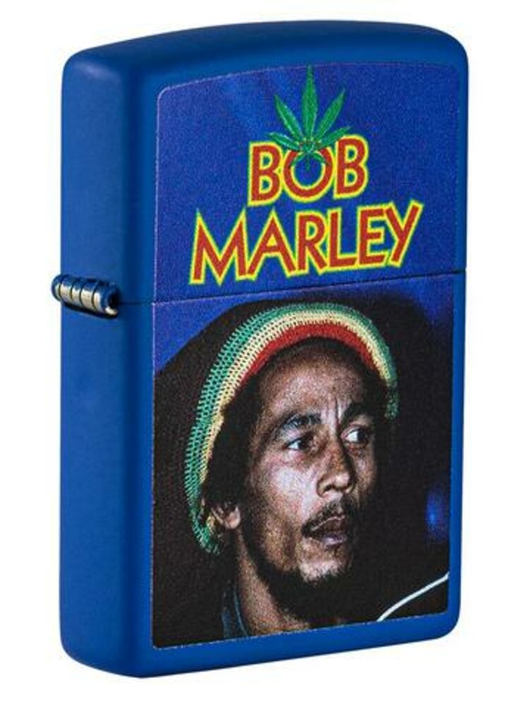 Zippo Bob Marley Cannabis Music, Blue Matte, Genuine Windproof Lighter #49238