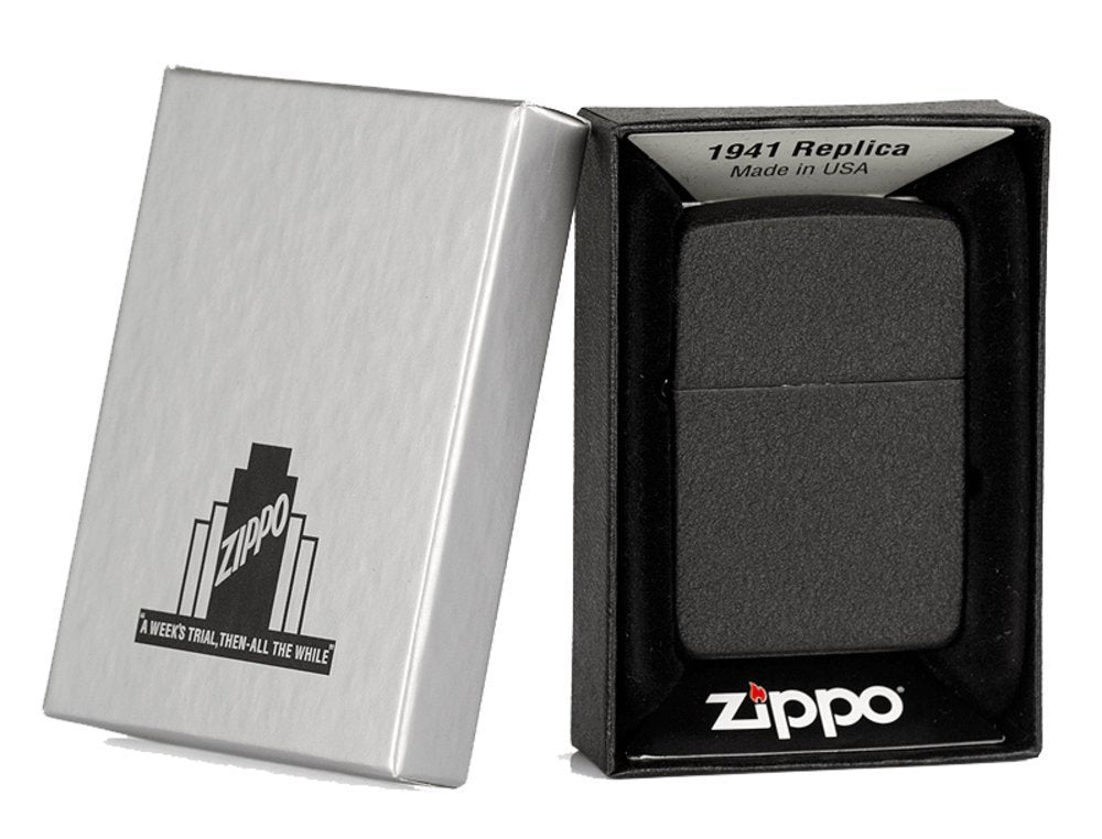 Zippo 1941 Vintage Replica Pocket Lighter, Black Crackle, Windproof #2 –  Benhalex