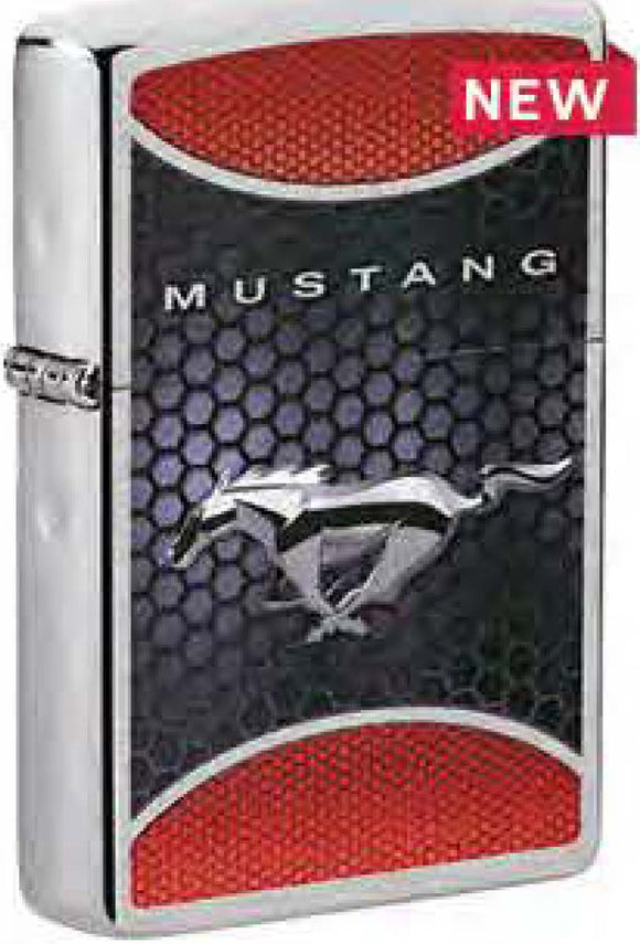 Zippo Ford Mustang, Brushed Chrome Windproof Lighter #49519