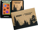 Zippo WOODCHUCK Cannabis Leaves, Real Wood, High Polish Spectrum Lighter #29903