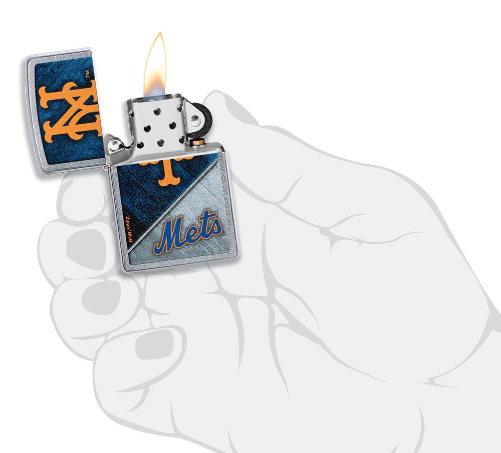 Zippo MLB NY Mets Baseball Team, Street Chrome Lighter #49741