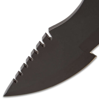 Timber Wolf Philistine Knife, Black + Sheath, 9.75" Carbon Steel Blade #TW1140