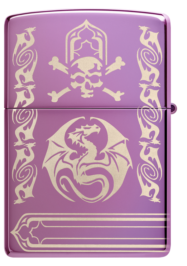 Zippo Anne Stokes Dragon Design, High Polish Purple Lighter #48574