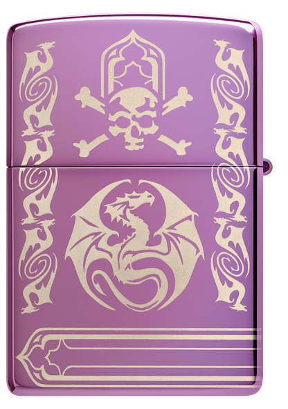 Zippo Anne Stokes Dragon Design, High Polish Purple Lighter #48574