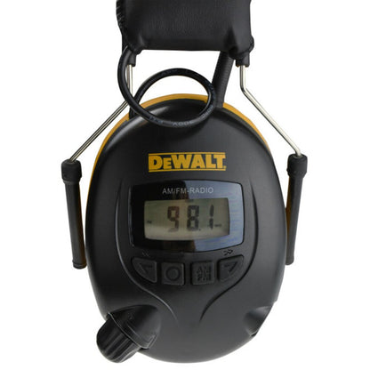 DeWalt Digital AM/FM Hearing Protector, NRR 25, LCD Display, Yellow #DPG15