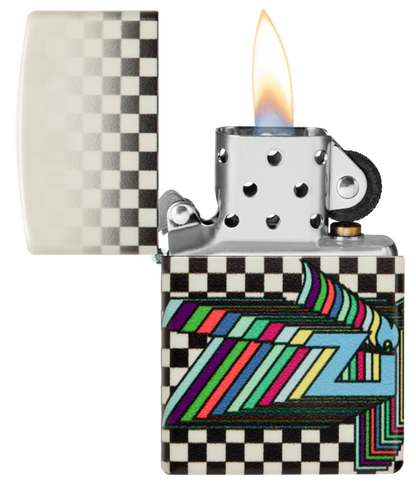 Zippo Nostalgia Retro Logo 540 Glow-In-The-Dark Lighter #48504