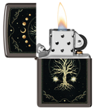 Zippo Spiritual Tree Moon Phases, Black Ice Lighter #48636