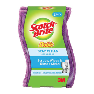 3M Scotch-Brite Dobie Clean Rinse Scrubber, 2 PACK #202