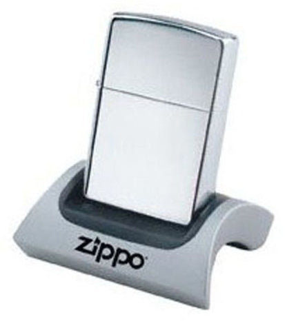Zippo Magnetic Lighter Display Stand, Silver Color Metal Base #142226