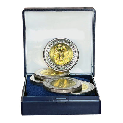 King Tut Egyptian One Pound Coin, 5-Pack + Presentation Box #TUTCOIN_5