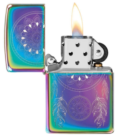 Zippo Mandala Dream Catcher, Engraved, Spectrum Finish, Genuine Lighter #49023