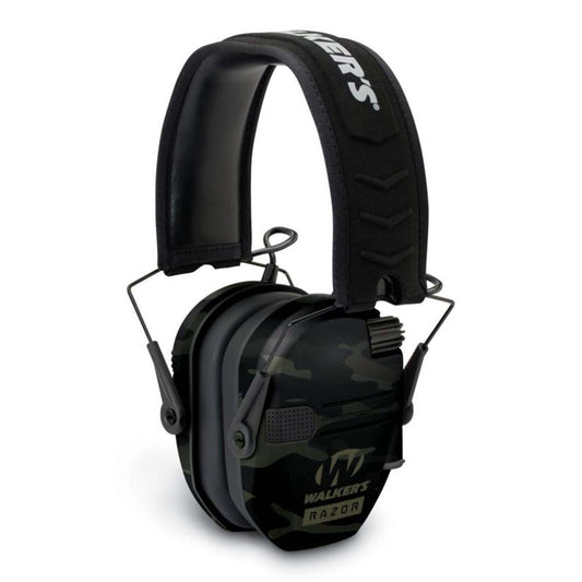 Walker's Razor Slim Electronic Earmuffs, Black Multicam Camo, NRR 23 #RSEM-MCCG