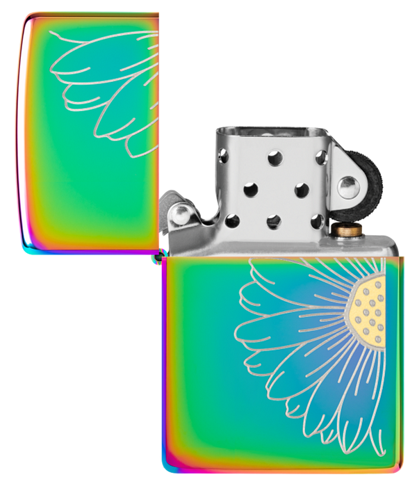 Zippo Flower Laser Two-Tone Design, Multi Color Lighter #48668