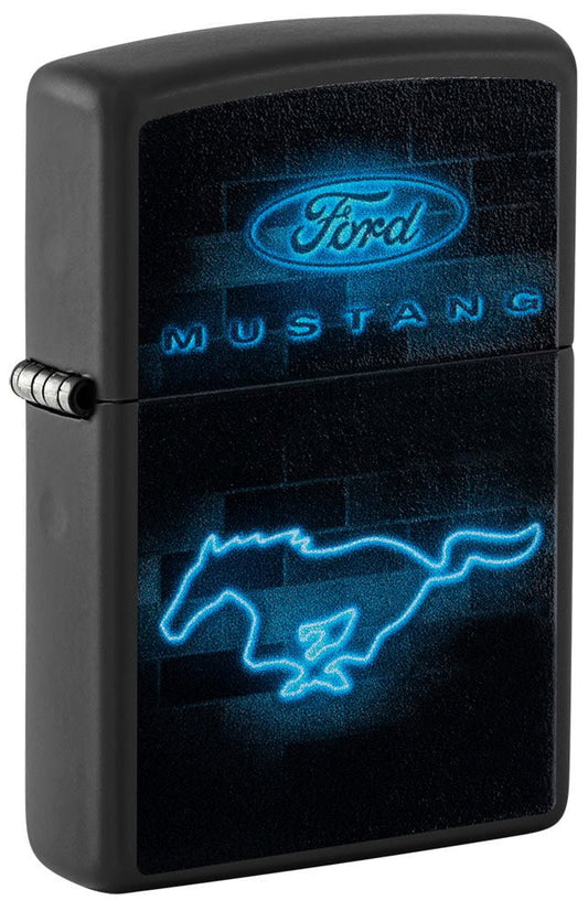 Zippo Ford Mustang Neon Design, Black Matte Lighter #48404