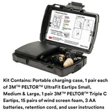 3M PELTOR Tactical Earplug Kit, NRR 23dB, Rechargeable, Construction, Law Enforcement #TEP-200