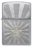 Zippo American Star Two-Tone Engraving, Brushed Chrome Lighter #48657