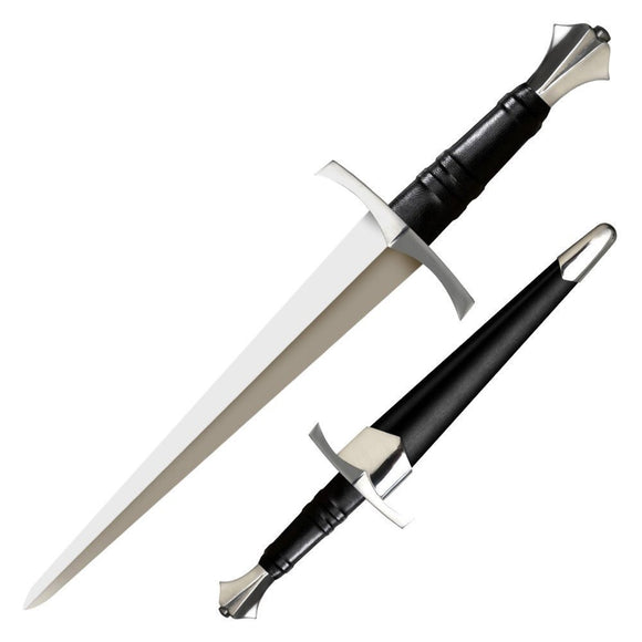 Cold Steel Italian Dagger, 1060 Carbon, Leather/Wood Scabbard #88ITD