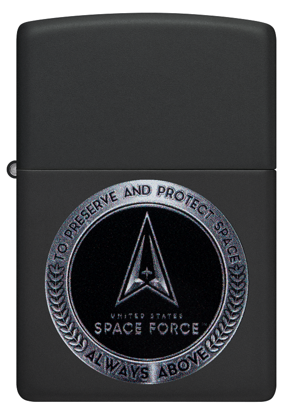 Zippo USA Space Force Logo Design, Black Matte Lighter #48548