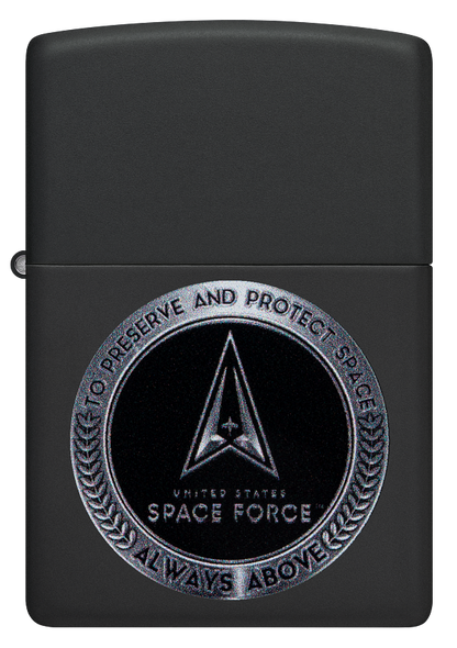 Zippo USA Space Force Logo Design, Black Matte Lighter #48548