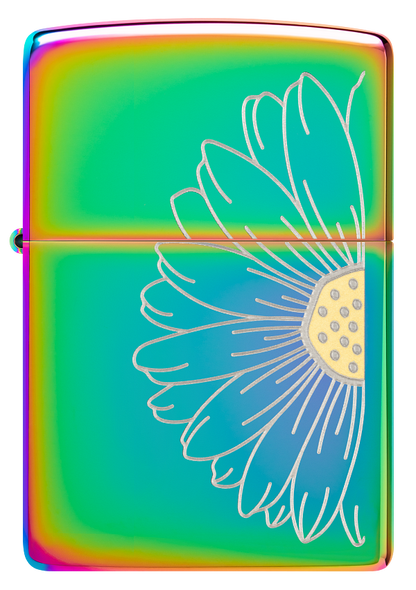 Zippo Flower Laser Two-Tone Design, Multi Color Lighter #48668